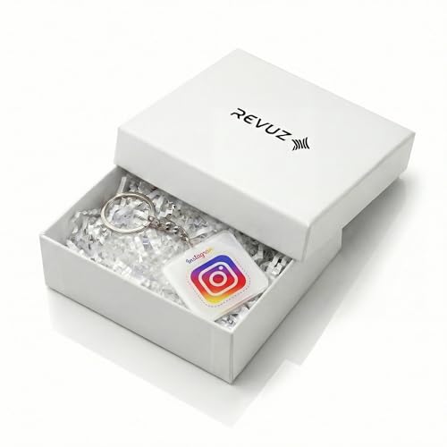 Image of Instagram NFC QR Code Keychain Tag, Tap or Scan to Open Profile, Change Link Anytime, Premium Acrylic 2 Inch, Key Ring Included, Works with iPhone and Android