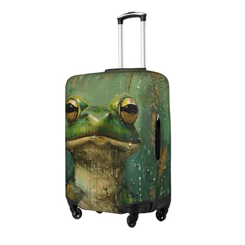 Frog and Rain Print Protective Suitcase Cover Washable Travel Luggage Protector with Concealed Zipper2