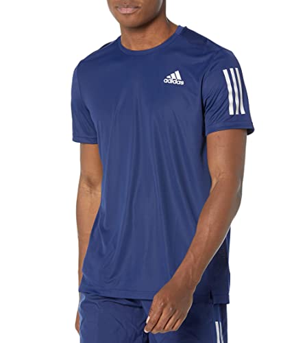 adidas Men's Own The Run Tee, Dark Blue/Reflective Silver, XL