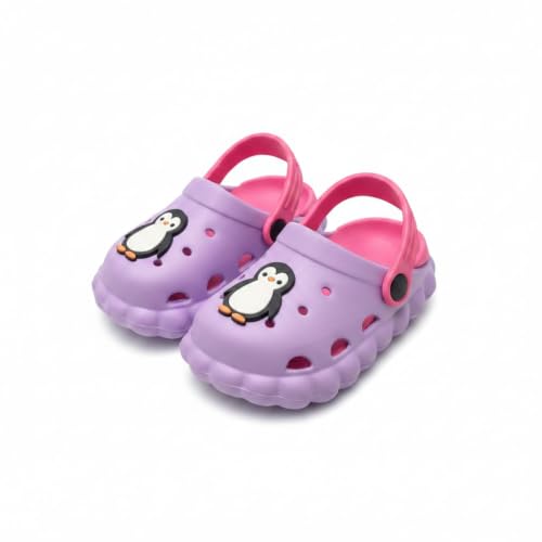 Image of GLJ Little AngelToddler Clogs Slippers, 12 Months to 3 Years, Baby Boy, Waterproof, Lightweight, Cute Cartoon Penguin Design