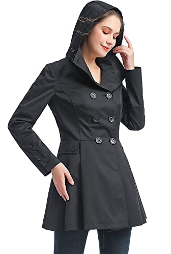 BGSD Women Nicole Waterproof Hooded Fit & Flare Trench Coat - Regular & Plus Size4