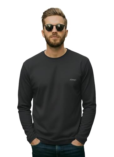 Image of Mack Jonney Men's Black Polyester Dry-Fit Full Sleeve T-Shirt | Stretchable Sports Gym Wear | Lightweight Casual Activewear Tshirt-JMAK-1