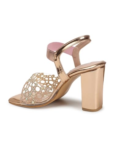 Image of ELLE women's Square Toe Block heel sandal with Ankle-strap
