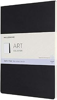 Moleskine 19 x 19 cm Square Size Art Sketch Pad Sketchbook, Paper for Pencils, Charcoal, Pens, Fountain Pens and Markers Soft Cover, Colour Black, 48 Pages