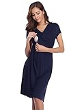 vestidos de fiesta para embarazadas verano 👶【Adecuado para la Lactancia】Camisón embarazada y lactancia con abertura para facilitar la lactancia - femenino y realmente muy cómodo para dar de mamar al bebé!