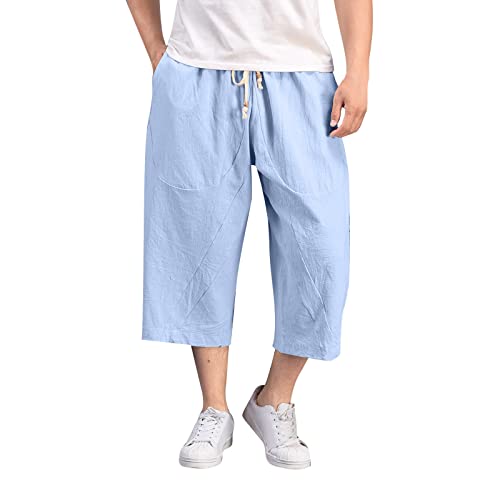 Leinenhose Herren 3/4 Länge Hosen Kurze Hose für Männer Sommer Sporthose Casual Gerade Bermuda Shorts Baumwolle Leinen Cargohose Freizeithose mit Taschen Kordelzug Loose Fit Strandshorts Leinenhose Herren 3/4 Länge Hosen Kurze Hose für Männer Sommer Sporthose Casual Gerade Bermuda Shorts Baumwolle Leinen Cargohose Freizeithose mit Taschen Kordelzug Loose Fit Strandshorts