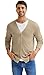 NITAGUT Mens Cardigan Sweater Vintage Striped V-Neck Long Sleeve Button Down Knitted Sweaters,Beige, Medium