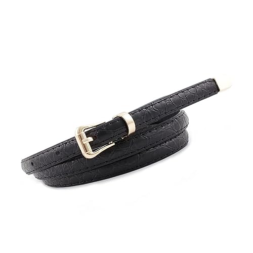 Women's Faux Leather Skinny Belt For Dress Snake Skin Metal Thin Belt Buckle Casual Summer Slimming Elegant