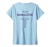 donna team rianimazione, reparto ospedaliero personale sanitario b maglietta con collo a v