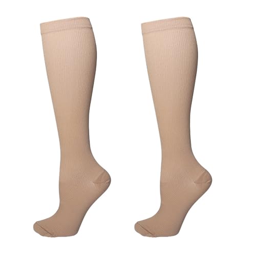 Hkfgdjdl Calcetines de pantorrilla comprimidos para correr y hacer deporte con mezcla de nailon transpirable, diseño de apoyo