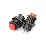 EKFBQBGW 20pcs DS-428/427 Round Button Switch with Automatic Lock Without Automatic Lock Button red Green Yellow Blue White Black 12MM(Red,20pcs Unlock) EKFBQBGW