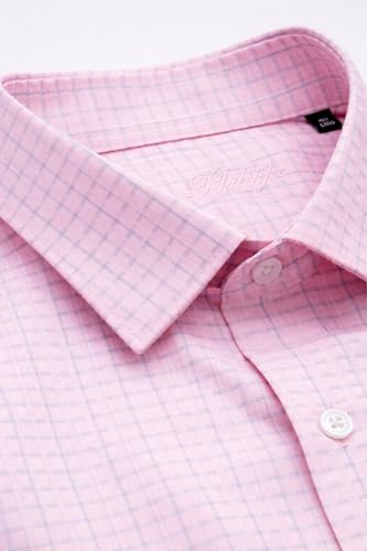 Image of Louis Philippe Men's Slim Fit Easy to Iron Everyday wear Premium Cotton Full Sleeve Checks Formal Shirt