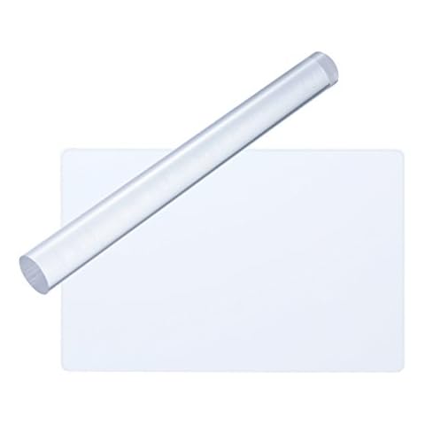 ULTNICE 2pcs Clay Rolling Pin Acrylic Clay Roller Rectangle Acrylic Sheet Board Modelling Clay Tools (Rip Protective Film Off Before Usage) Cover