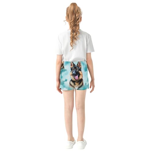 Girls German Shepherd Dog Print Lounge Shorts Comfy Athletic Cute Animal Patterned Pajama Shorts, X-Small3