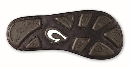 OLUKAI Hokule'a Kia Men's Leather Sandal, Full-Grain Leather, Non-Marking Rubber Traction Pads & Compression Molded Footbed3