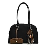 YIMAISZQ Borsa a Mano Donna Sacche da Bowling di Grandi Dimensioni Colorano La Traversa con Spalla Grande capacitĂ Borse Cinghia Lunghe-nero-40x25x13cm