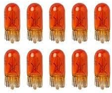 10 x 501 AMBER CAPLESS SIDE LIGHT / INDICATOR BULB 12V 5w W2.1/9.5D 10mm