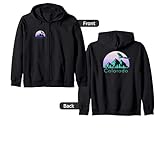 Colorado Flag Mountains Eagle Retro Vintage Design Zip Hoodie