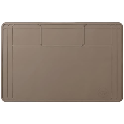 Image of The Original Under Sink Mat - Silicone Waterproof mat, Trimmable, Easy to Clean, Kitchen cabinet liner, Under sink protector mats, Drip Tray with Lip (Brown, 31 inch x 22 inch)