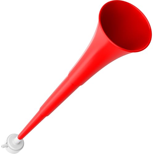Collapsible Stadium Horn 24 Inch Vuvuzela Noise Makers Plastic Cheering Trumpet Blow Horns Noisemakers for Sporting Events Football Games School Sports Party Supplies Favors Accessories (Red)