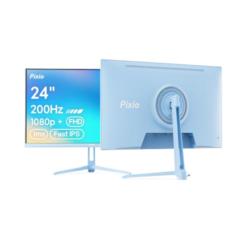 Image of Pixio PX248 Wave Blue 24 inch 200Hz Refresh Rate FHD 1080p Resolution Fast IPS Panel 1ms GTG Response Time Built-in Speakers Gaming Monitor with Adaptive Sync