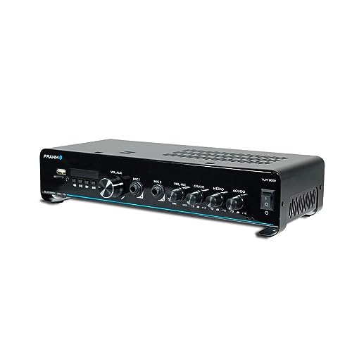 Amplificador Receiver Som Ambiente Slim 2000 G5 120W RMS Bluetooth, RCA, USB, P2 e Micro SD Frahm -