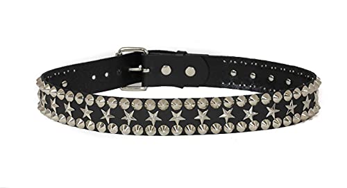 Stud and Star Genuine Cowhide Leather 1 3/4" Belt USA Made Punk Rock Thrash Metal3