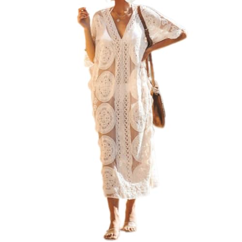 Lace Cover Up Shirt Breathable Sun Protection Swimwear Beach Cover Up Fits Most Women Sexy for Beach Travel