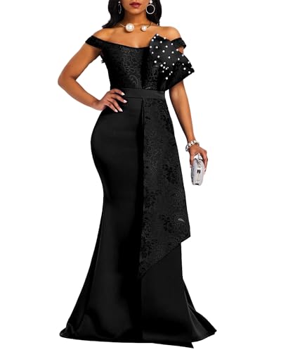 Image of Floor-Length Pearl Sleevelevess A-Line Women's Maxi Dress Long Dress