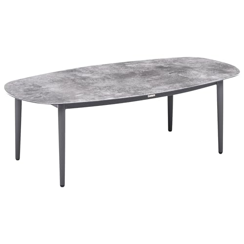 Set Da Salotto A 3 Posti Grigio Con Divano Angolare Destro In Tessuto Con Struttura In Alluminio E Tavolino Elegante Set Da Giardino Patio - 8