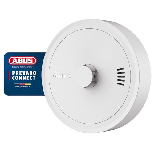 ABUS Funk-Hitzewarnmelder Prevaro Connect - Funk-vernetzbarer Wärmemelder für Küche, Bad, Garage und Keller - mit 10-Jahres-Batterie, großer Prüftaste, Klebepad und Magnethalterung