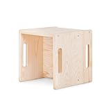 Ehrenkind® Kinder Wendehocker | Hocker aus Kiefernholz, Montessori-inspiriert, höhenverstellbar & kippsicher | natürlich & mitwachsend