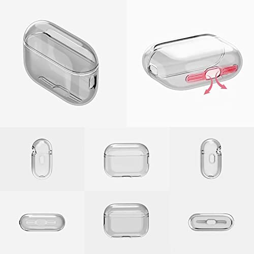 GMUJIAO Case for AirPods Pro 2 (2022),Transparent Shockproof Case Cover,TPU Clear Case with Keychain,Clear Shockproof Case Protective Case for,AirPods Pro 2 (2022) Case-Transparent - Image 2