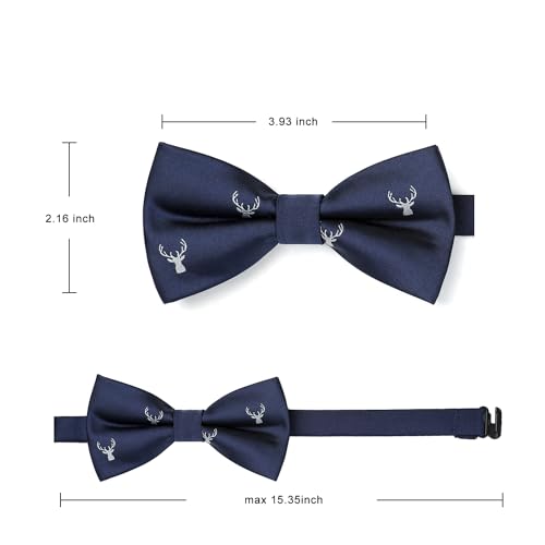 Image of HISDERN Bow Ties for Boys Pre Tied Toddler Bow Tie Adjustable Kids Bowties Clip On Fun Patterned Bowties for Wedding Party