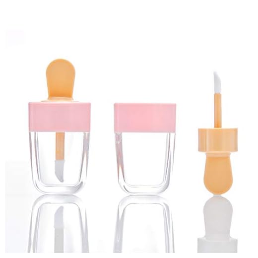 AKOAK 2 Pcs 6ml Cute Pink Ice Cream Lip Gloss Empty Bottle, Reusable, Suitable for Various Color Lip Gloss and Lip Balm Containers
