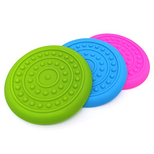 Dogcome 3 Pack Soft Rubber Dog Flying Discs For Small Medium Large Dogs  cover