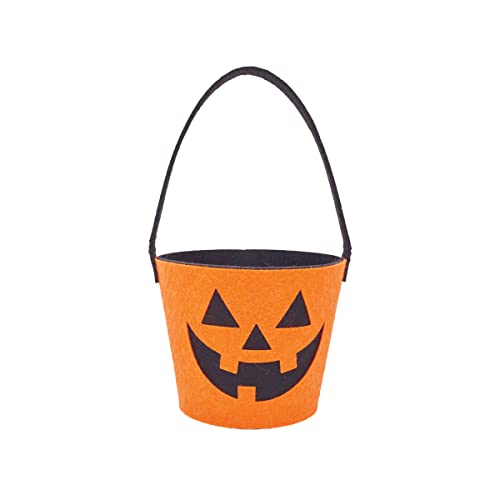 Gallerie II Jack-O-Lantern Felt Halloween Candy Bucket Decor Decoration Orange