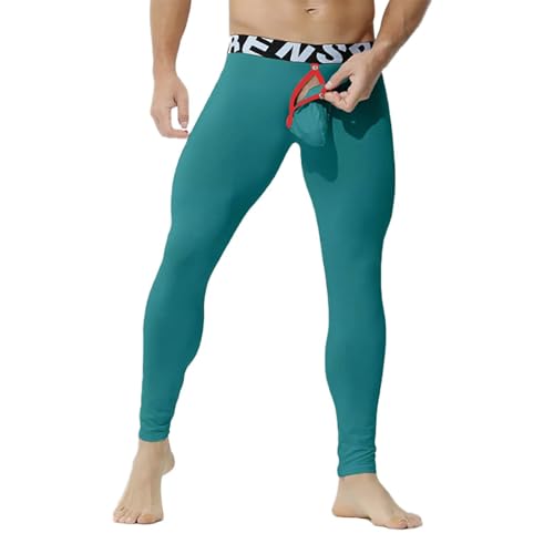 Leggings de hombre de algodón con separados y calzoncillos tipo bóxer para hombre verde L