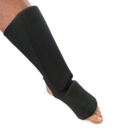 Caneleira/Protetor de canela em elastano para artes marciais Jugui (P, Preto)