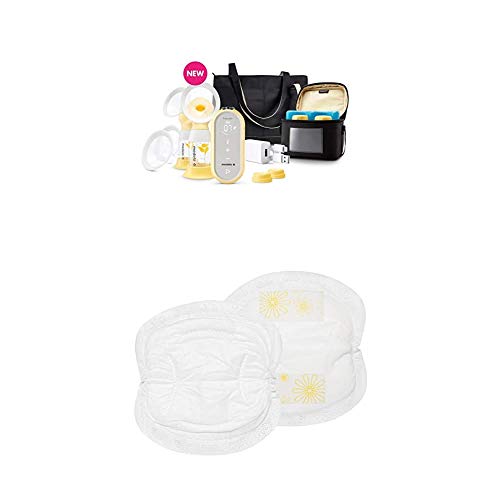 Medela Freestyle Flex Breast Pump and Super Absorbency Disposable Nursing Pads 60 Count, Closed System Quiet Portable Smart Breastpump, Bra Pads for Leak Protection, Double Adhesive Keeps Pads Secure