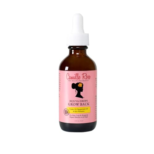Camille Rose Rejuva Grow Back Drops, with Castor Oil, Peppermint Oil, and Saw...