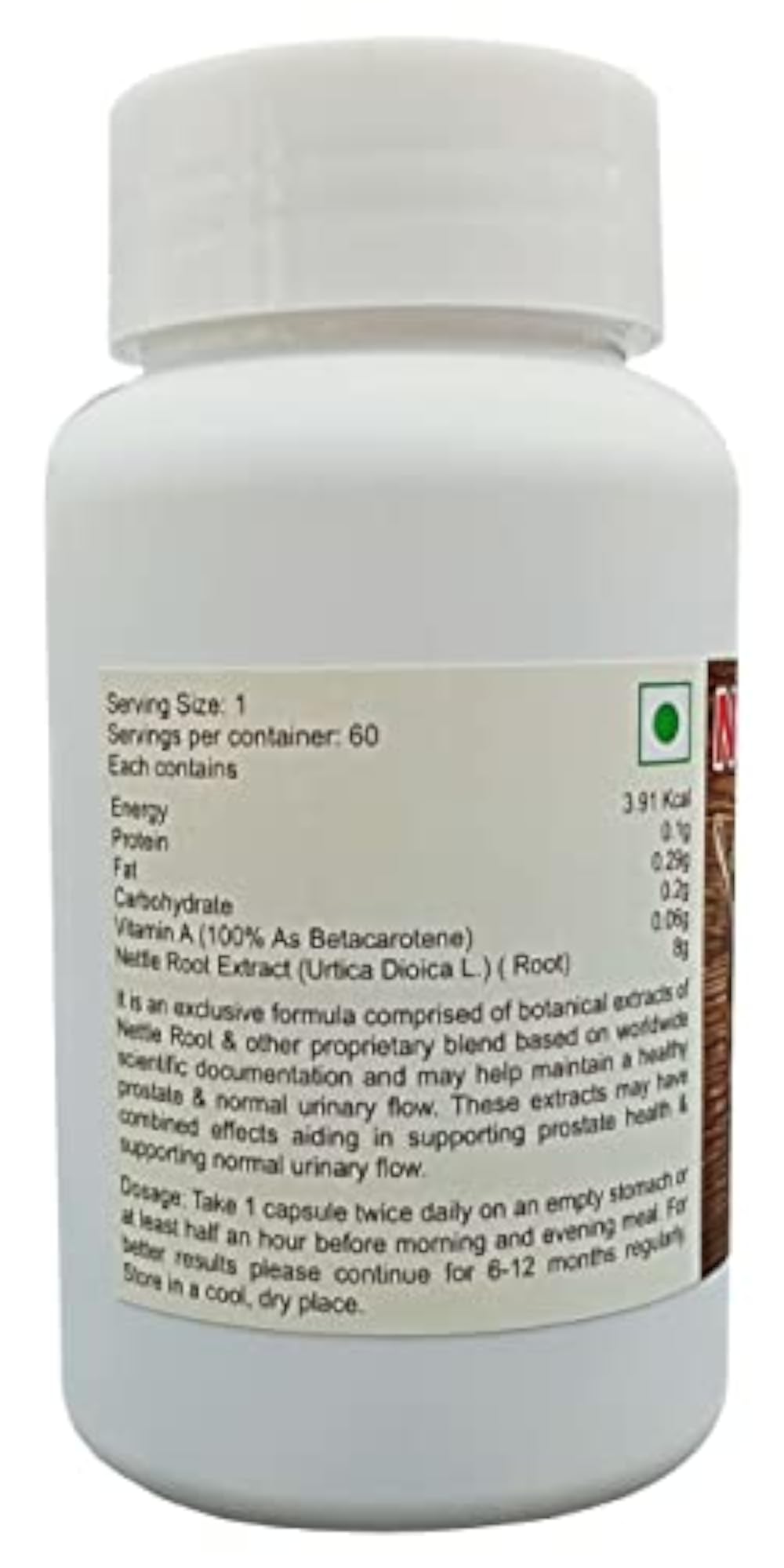 NETTLE ROOT EXTRACT CAPSULES - 60 CAPSULES