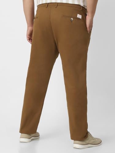 Image of Urbano Plus Men Mid Rise Cotton Regular Fit Casual Chino Pants Stretch