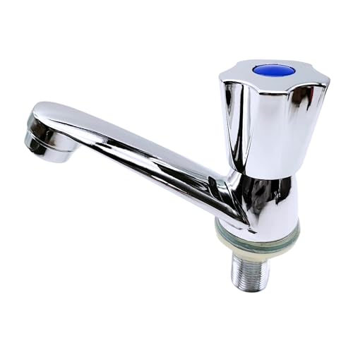 Grifo de Lavabo. Grifo de Baño Medida Estándar 1/2'. Grifo de Acero Inoxidable 304 Cromado. Grifo de Lavadora. Interior y Exterior.