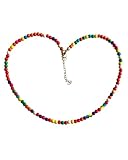 GPIRAL Colorful Beaded Necklace for Women – Boho Beaded Necklace for Women Teen Girl Stainless Steel Handmade Jewelry for Girl Gifts (Rainbow)