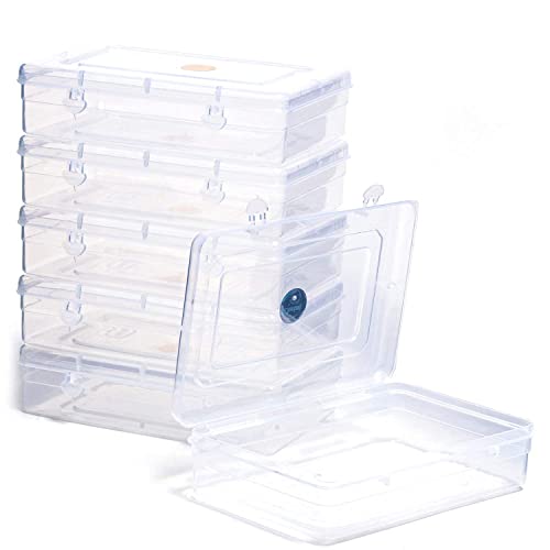 Image of Chetan Clear Plastic Medium Storage Boxes (Set of 6) - Versatile Transparent Containers for Organizing Small Items (Size No - 4)