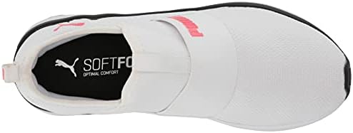 Puma SOFTRIDE Sophia Slip On Running Shoe, White-Paradise Pink Black, 6 US Unisex Big Kid | Image 4