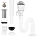 Produktbild Dachiy Abflussrohr-Kit Für Waschbecken Abfluss, Siphon Für Mit Flexiblem Ablaufschlauch, Pop-Up-Filter Abflussstopfen, Geruchsdichte Insektendrainage Kits, Ausziehbar Von 230-800 Mm