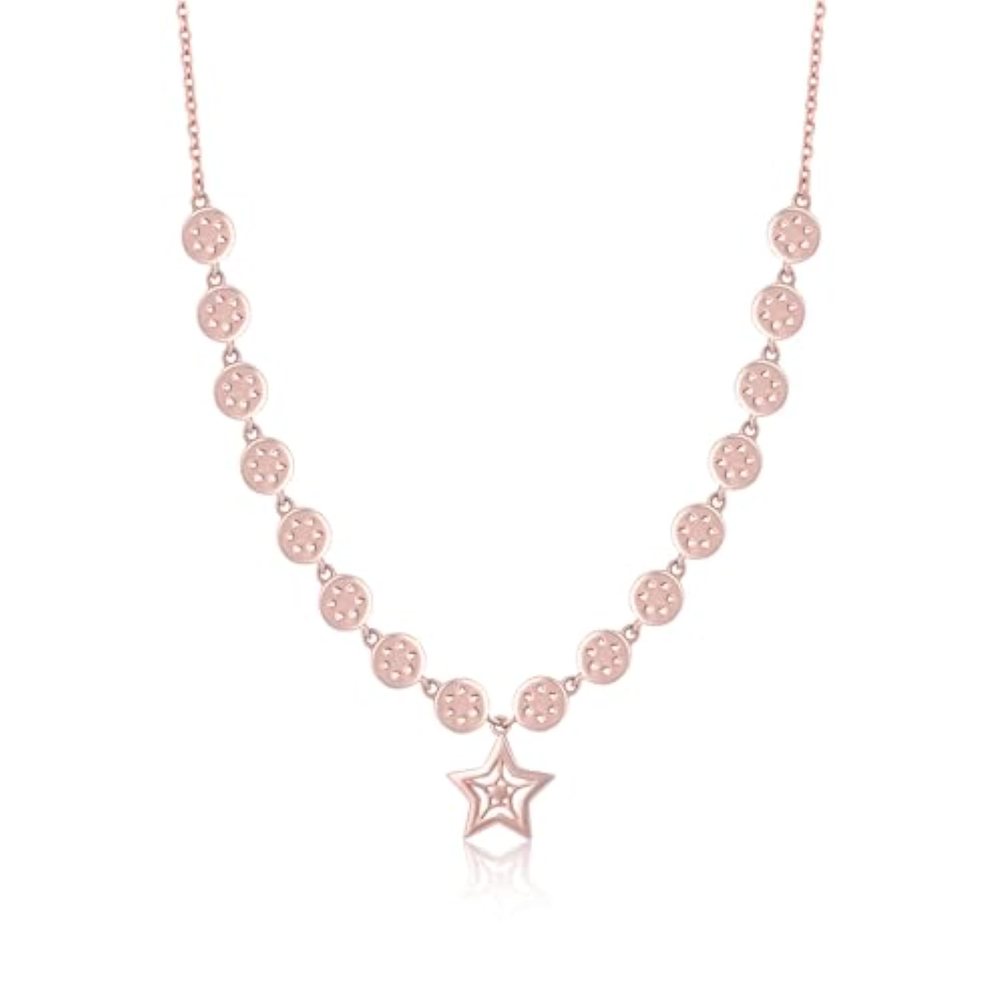 Starry Circlet 925 Silver Open Circle Pendant Necklace