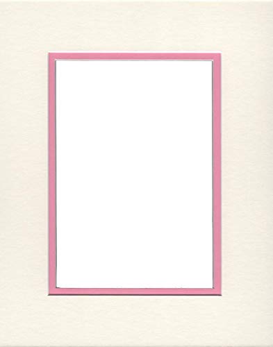 16x20 Double Acid Free White Core Picture Mats Cut for 11x14 Pictures in Cream and Bright Pink-image-45